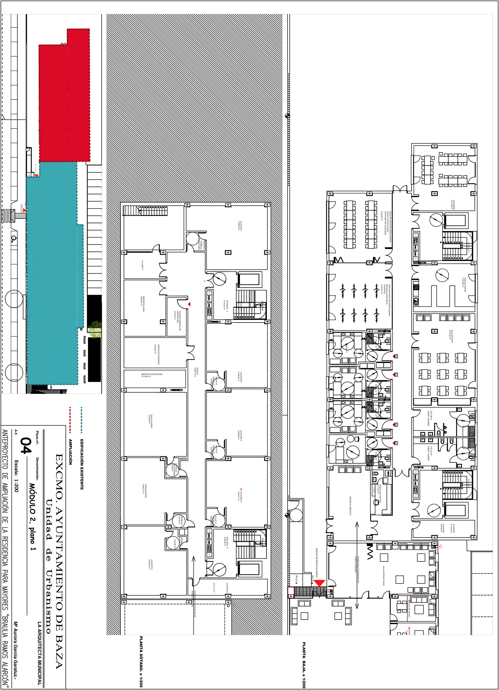 plano del anteproyecto de la  ampliacion residencia Baza