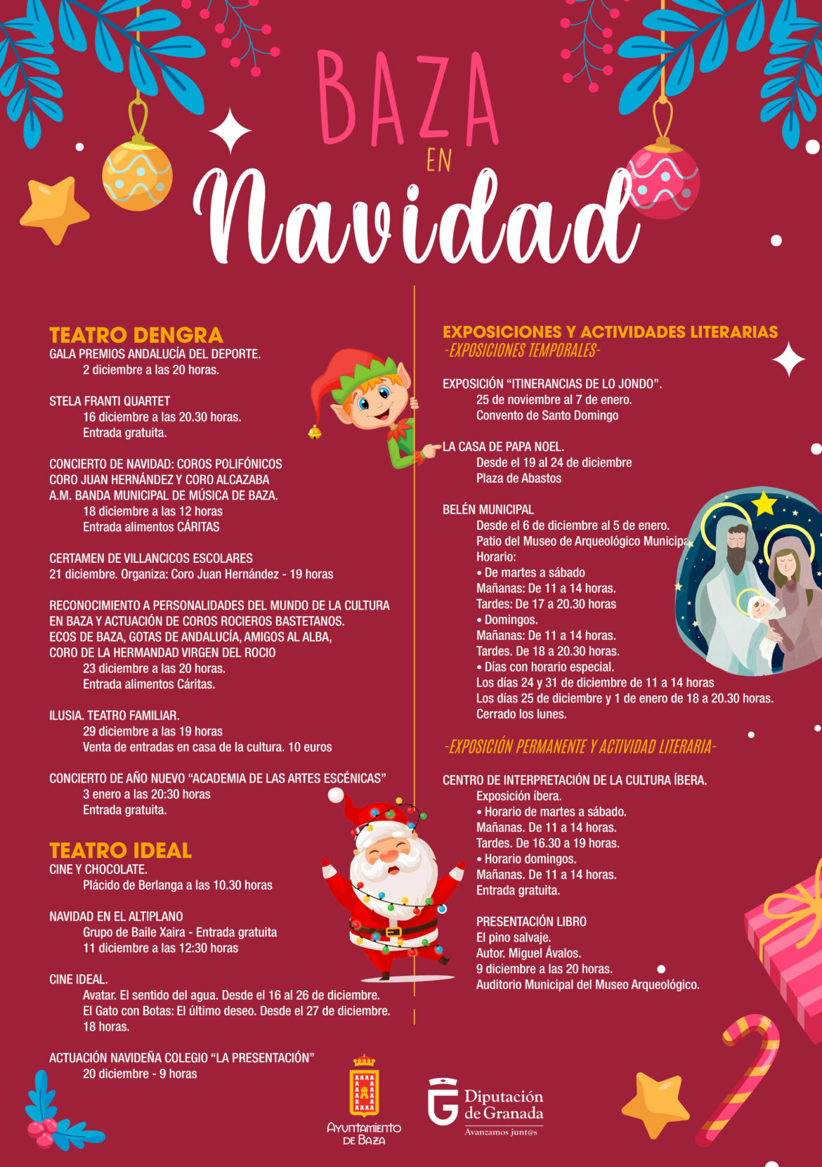 Cartel Actuaciones de Navidad Baza 2022 Teatros y Exposiciones (3)